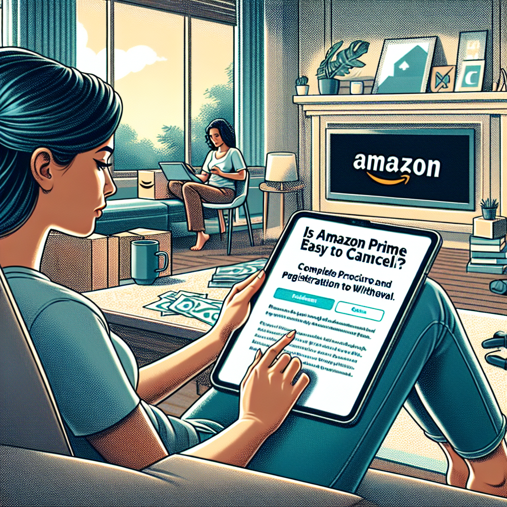自宅でくつろぎながら、タブレットで「Amazonプライム解約は簡単?登録から退会までの全手順と注意点」のコンテンツを選んでいる人物のイメージ。快適でリラックスした雰囲気。